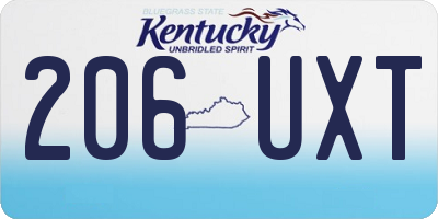 KY license plate 206UXT