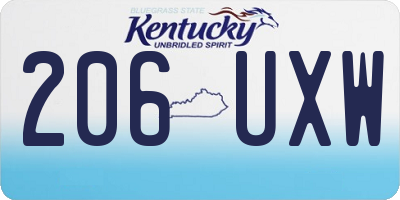 KY license plate 206UXW