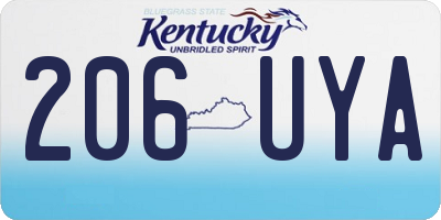 KY license plate 206UYA