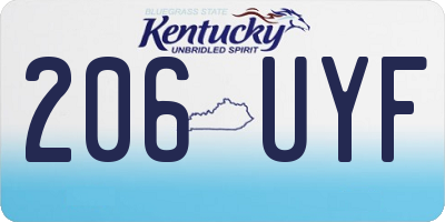 KY license plate 206UYF