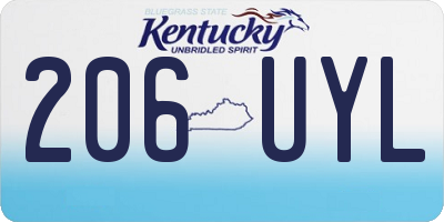 KY license plate 206UYL