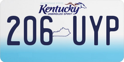KY license plate 206UYP