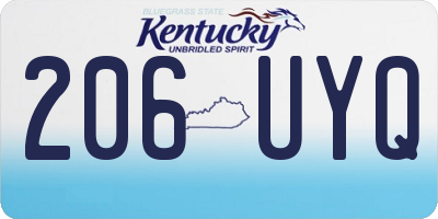 KY license plate 206UYQ