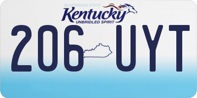 KY license plate 206UYT