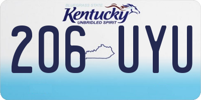 KY license plate 206UYU
