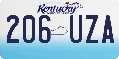 KY license plate 206UZA