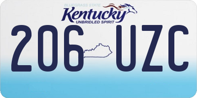 KY license plate 206UZC