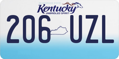 KY license plate 206UZL