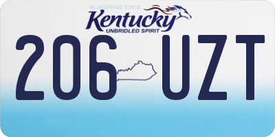 KY license plate 206UZT