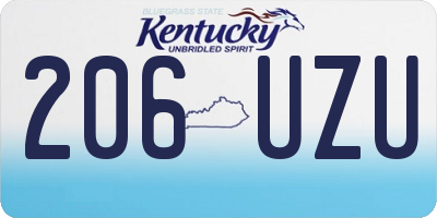 KY license plate 206UZU