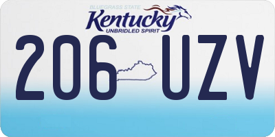 KY license plate 206UZV