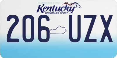 KY license plate 206UZX