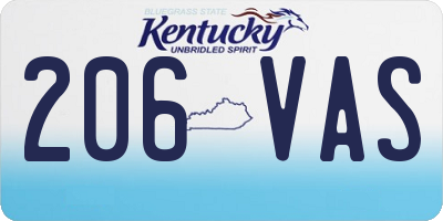 KY license plate 206VAS