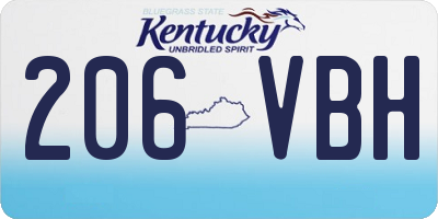 KY license plate 206VBH