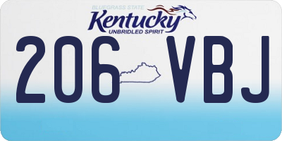 KY license plate 206VBJ