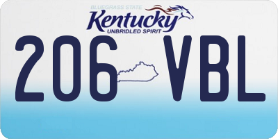 KY license plate 206VBL