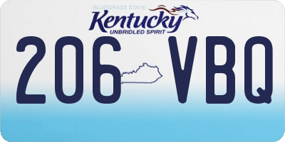 KY license plate 206VBQ
