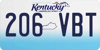 KY license plate 206VBT