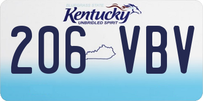 KY license plate 206VBV