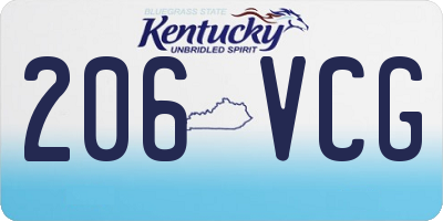 KY license plate 206VCG