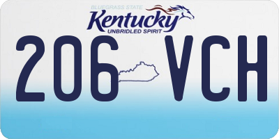 KY license plate 206VCH