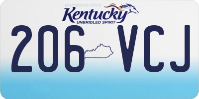 KY license plate 206VCJ