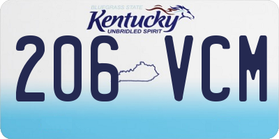 KY license plate 206VCM