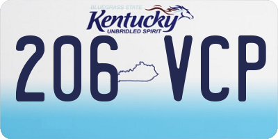 KY license plate 206VCP