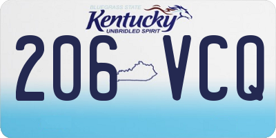 KY license plate 206VCQ