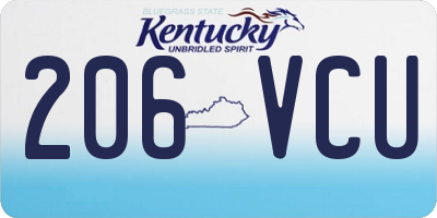 KY license plate 206VCU
