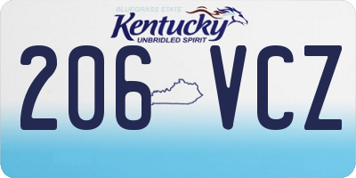 KY license plate 206VCZ