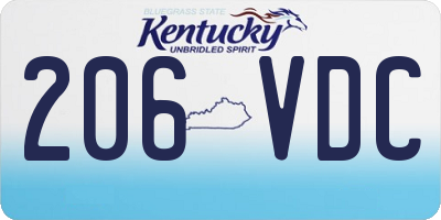 KY license plate 206VDC