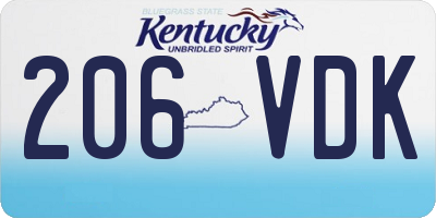 KY license plate 206VDK