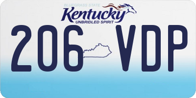 KY license plate 206VDP