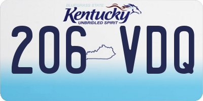 KY license plate 206VDQ