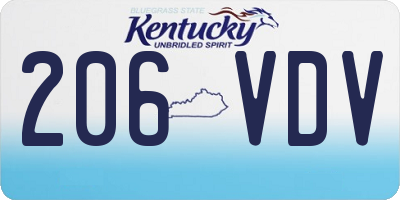 KY license plate 206VDV