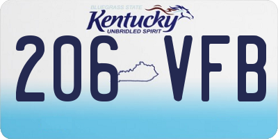 KY license plate 206VFB