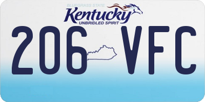 KY license plate 206VFC