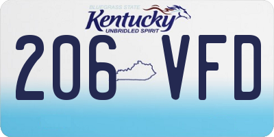 KY license plate 206VFD
