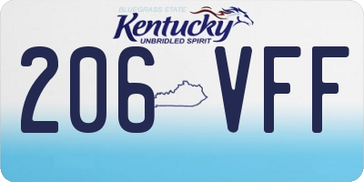 KY license plate 206VFF