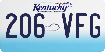 KY license plate 206VFG