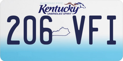 KY license plate 206VFI