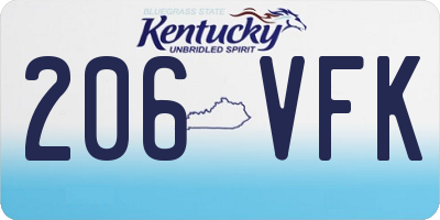 KY license plate 206VFK