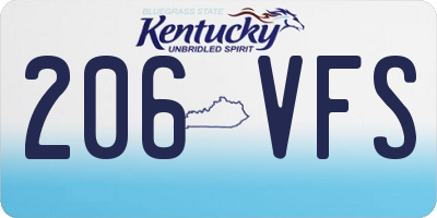 KY license plate 206VFS