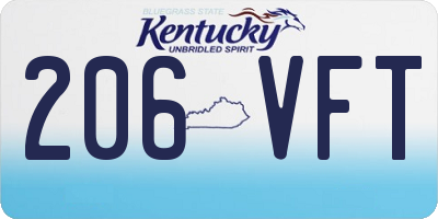 KY license plate 206VFT