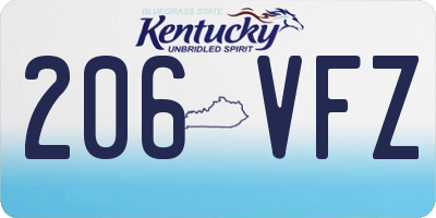 KY license plate 206VFZ