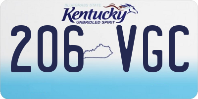 KY license plate 206VGC