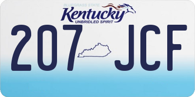 KY license plate 207JCF