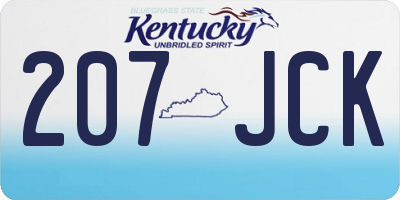 KY license plate 207JCK