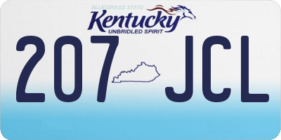 KY license plate 207JCL